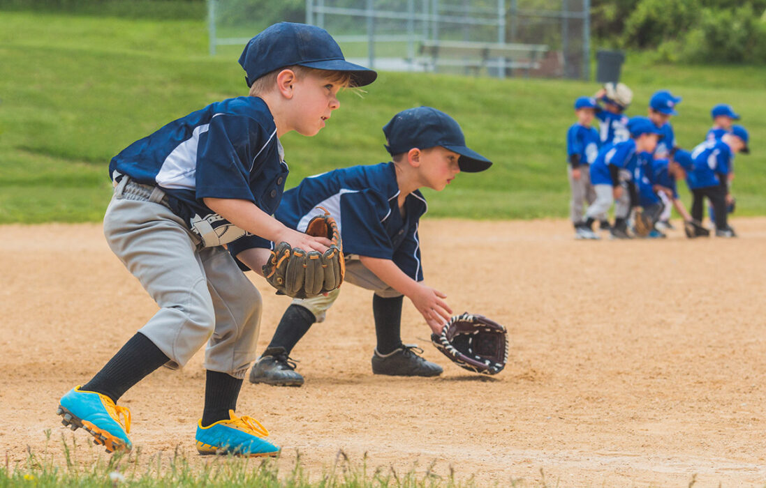Kids playing baseball
